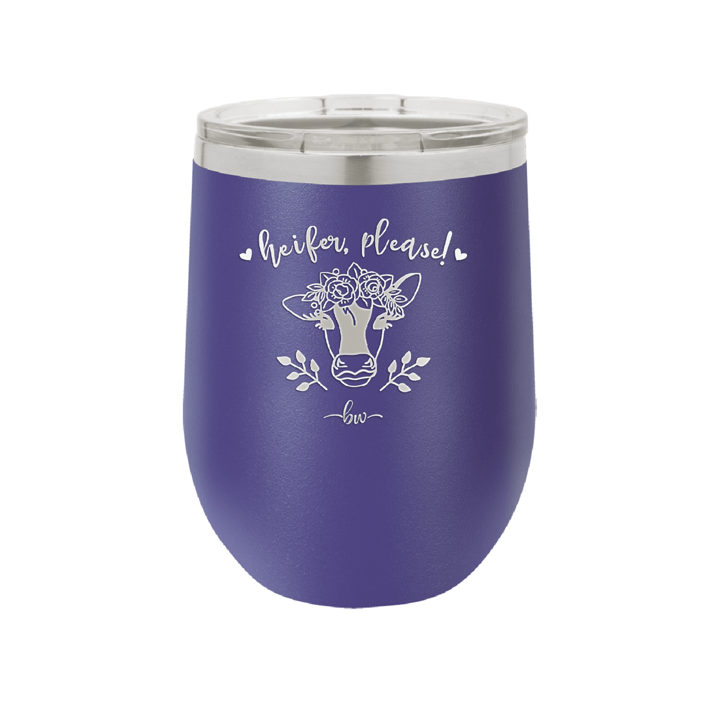 Heifer Please Floral - Laser Engraved Stainless Steel Drinkware - 1507 -
