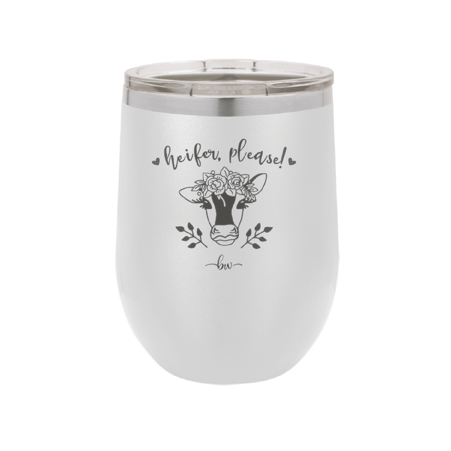 Heifer Please Floral - Laser Engraved Stainless Steel Drinkware - 1507 -