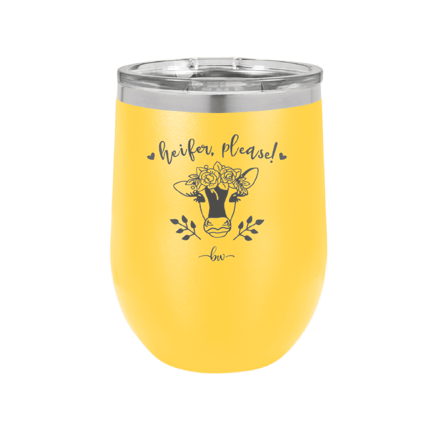 Heifer Please Floral - Laser Engraved Stainless Steel Drinkware - 1507 -