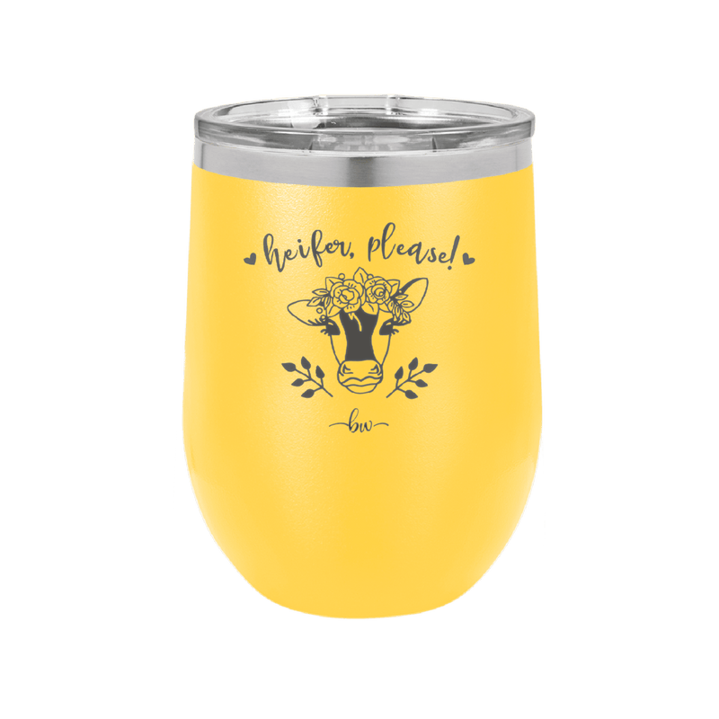 Heifer Please Floral - Laser Engraved Stainless Steel Drinkware - 1507 -