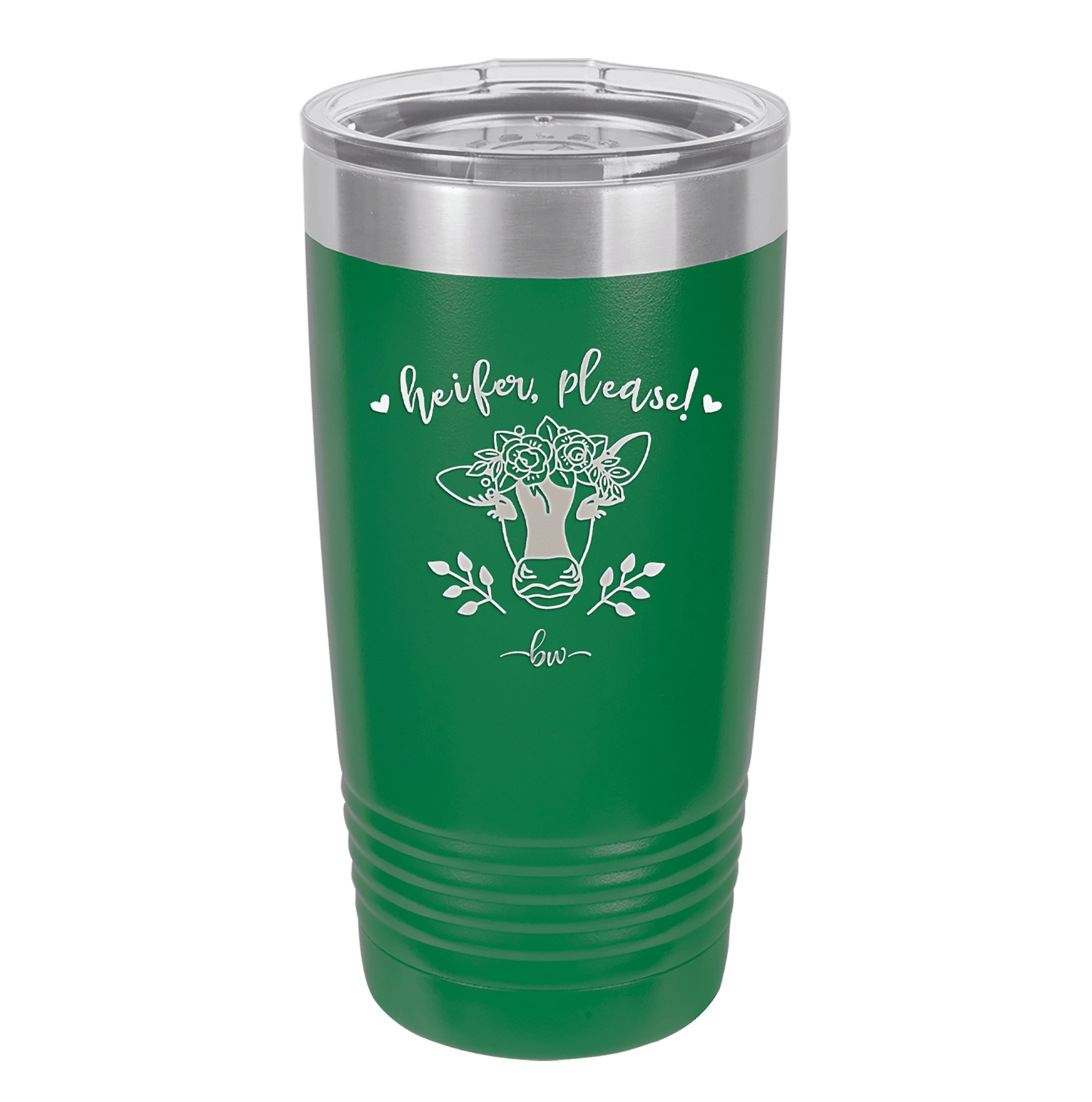 Heifer Please Floral - Laser Engraved Stainless Steel Drinkware - 1507 -