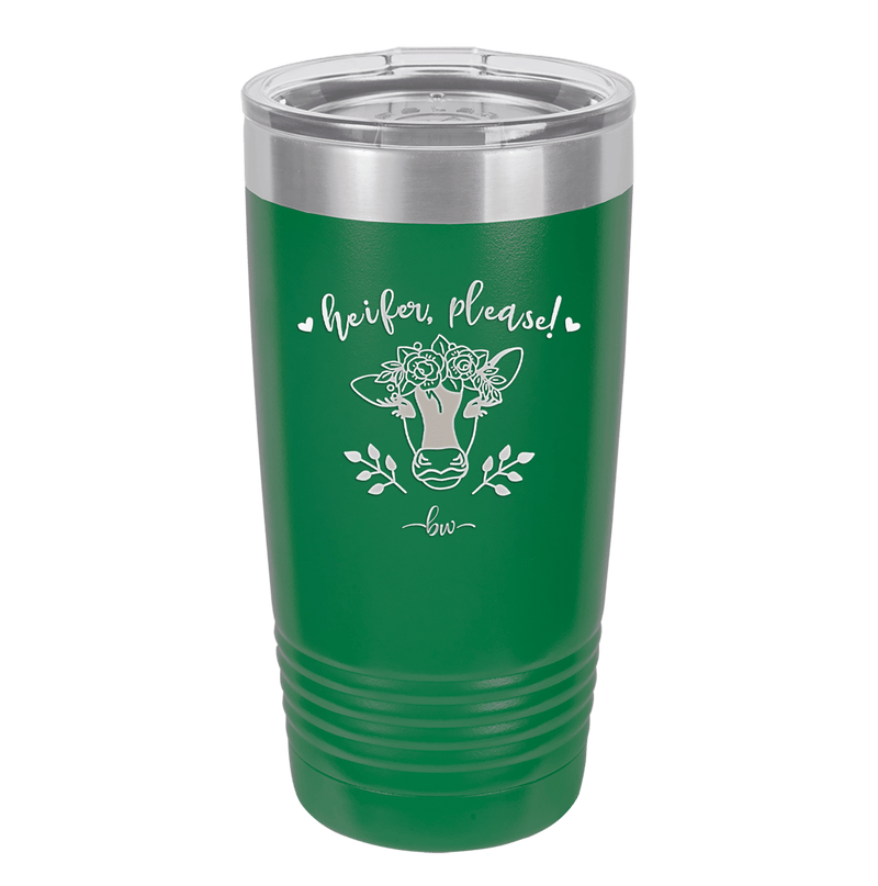 Heifer Please Floral - Laser Engraved Stainless Steel Drinkware - 1507 -