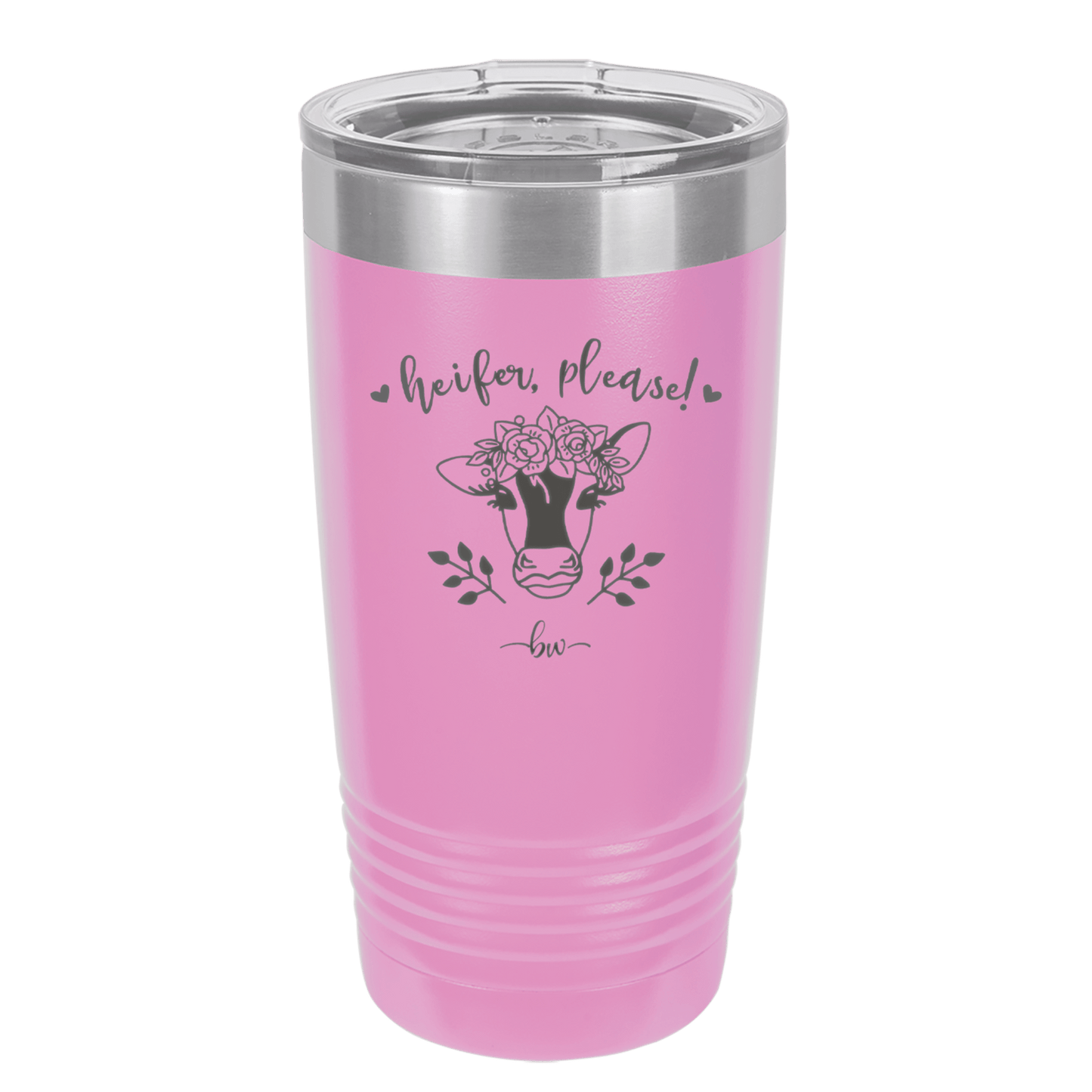 Heifer Please Floral - Laser Engraved Stainless Steel Drinkware - 1507 -