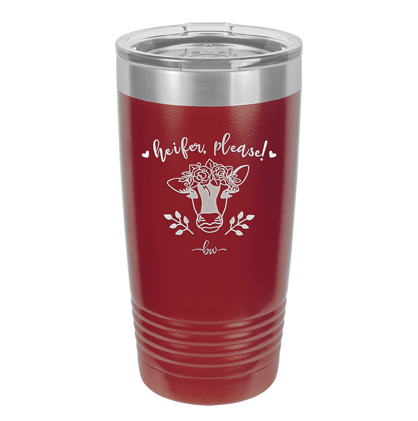 Heifer Please Floral - Laser Engraved Stainless Steel Drinkware - 1507 -