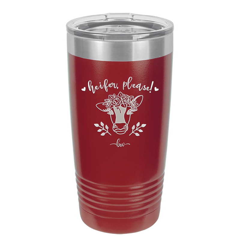 Heifer Please Floral - Laser Engraved Stainless Steel Drinkware - 1507 -