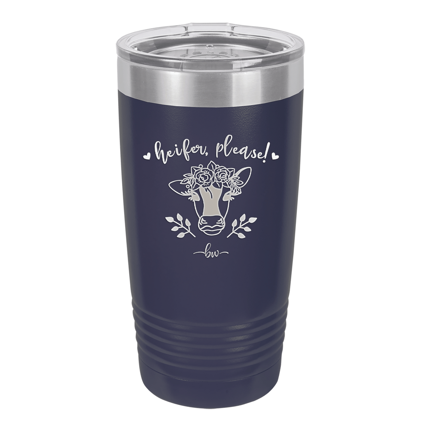 Heifer Please Floral - Laser Engraved Stainless Steel Drinkware - 1507 -