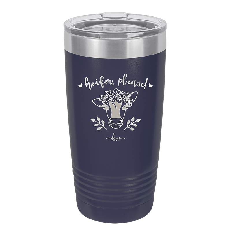 Heifer Please Floral - Laser Engraved Stainless Steel Drinkware - 1507 -