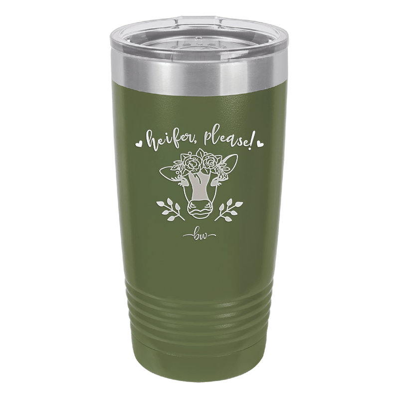 Heifer Please Floral - Laser Engraved Stainless Steel Drinkware - 1507 -