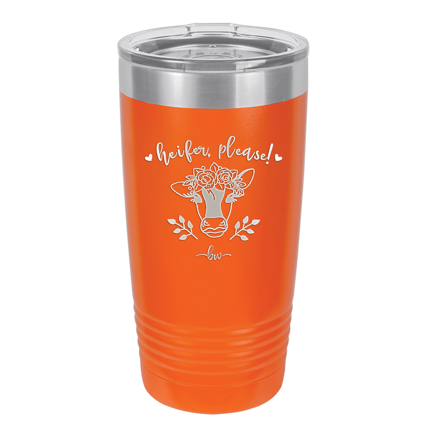 Heifer Please Floral - Laser Engraved Stainless Steel Drinkware - 1507 -