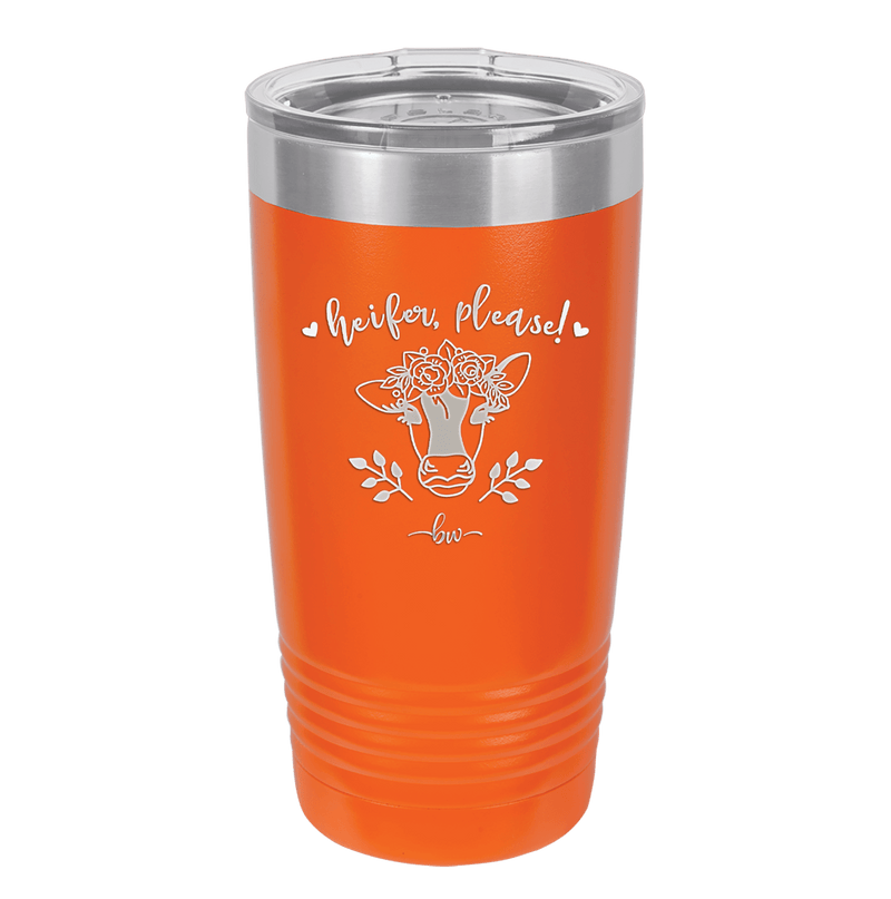 Heifer Please Floral - Laser Engraved Stainless Steel Drinkware - 1507 -