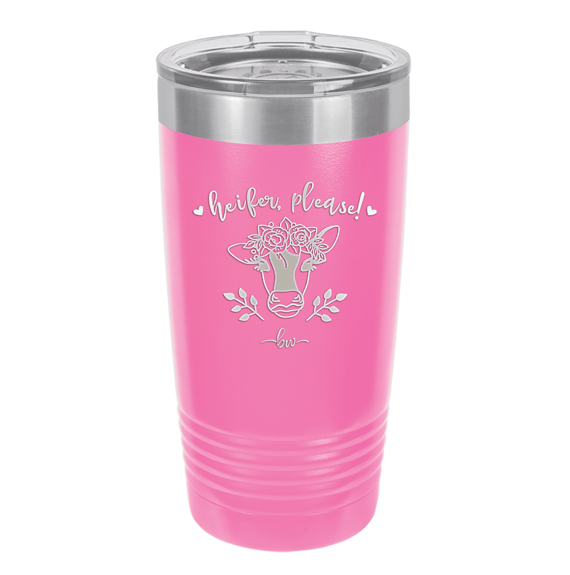 Heifer Please Floral - Laser Engraved Stainless Steel Drinkware - 1507 -