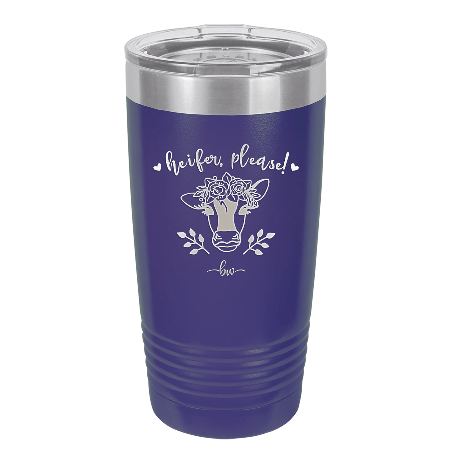 Heifer Please Floral - Laser Engraved Stainless Steel Drinkware - 1507 -
