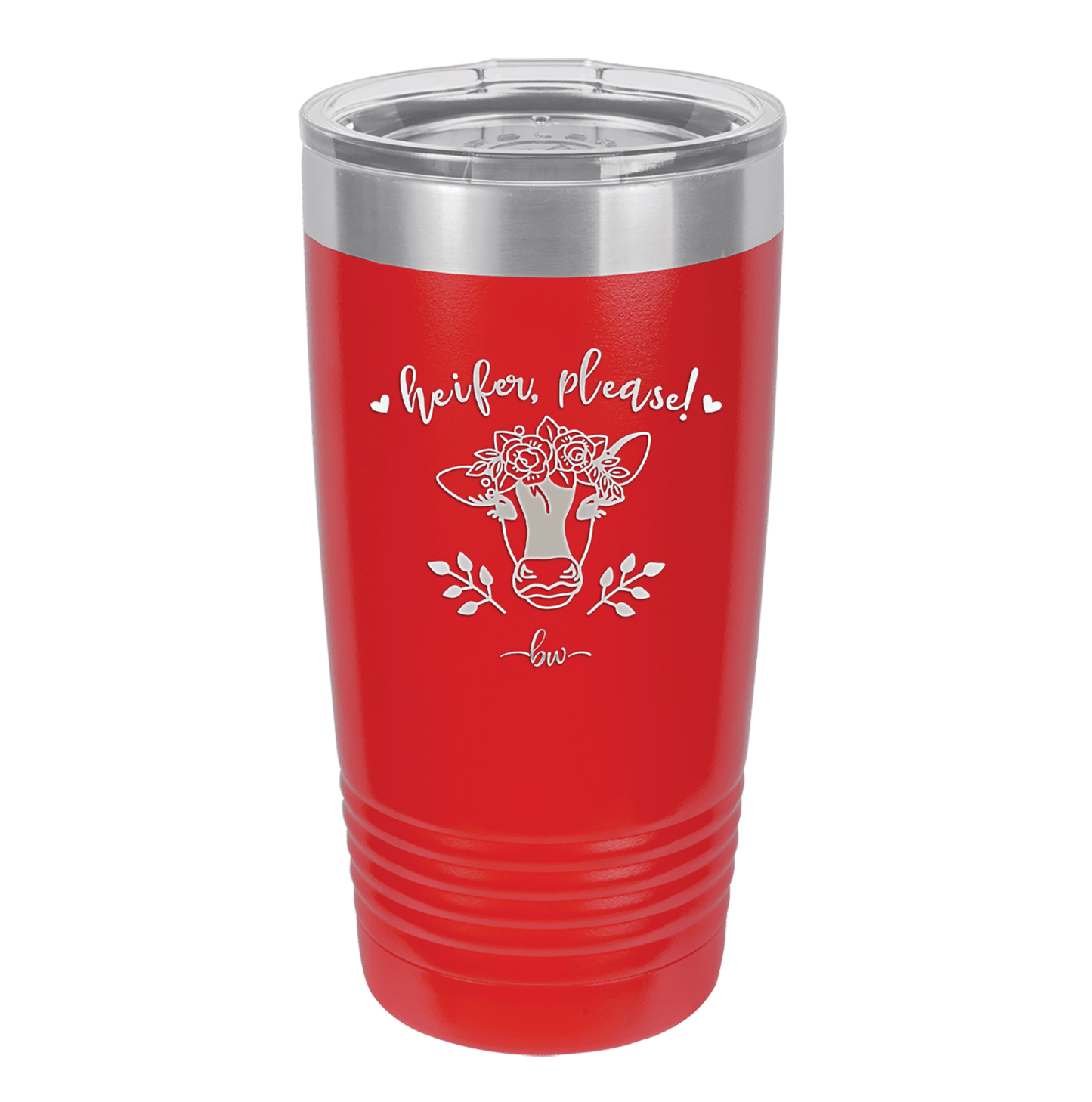 Heifer Please Floral - Laser Engraved Stainless Steel Drinkware - 1507 -