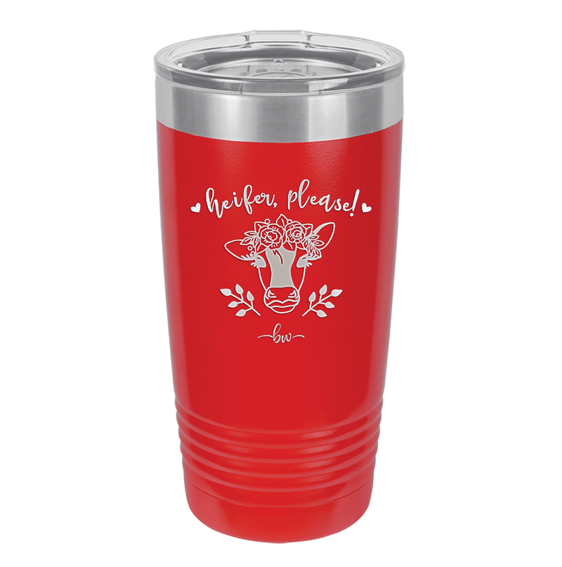 Heifer Please Floral - Laser Engraved Stainless Steel Drinkware - 1507 -