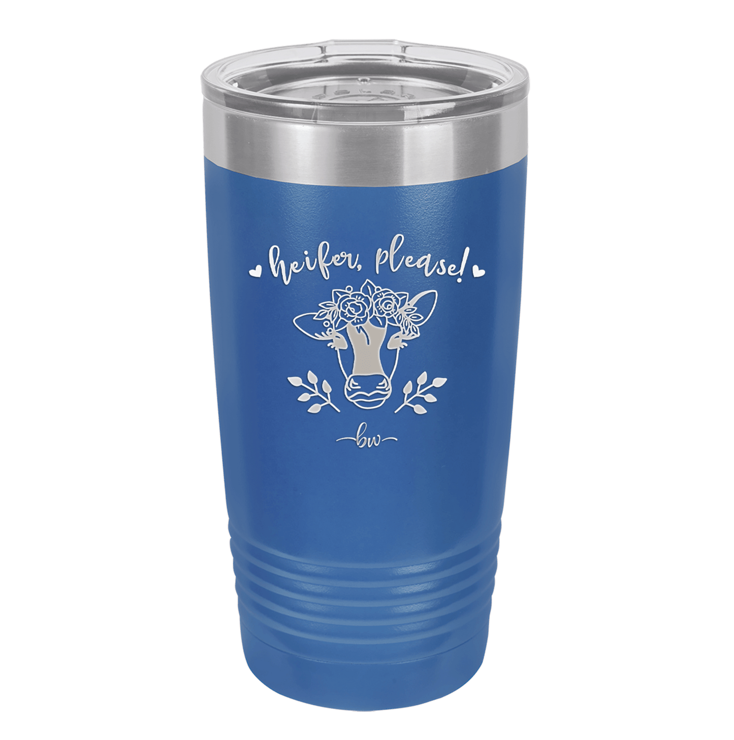 Heifer Please Floral - Laser Engraved Stainless Steel Drinkware - 1507 -