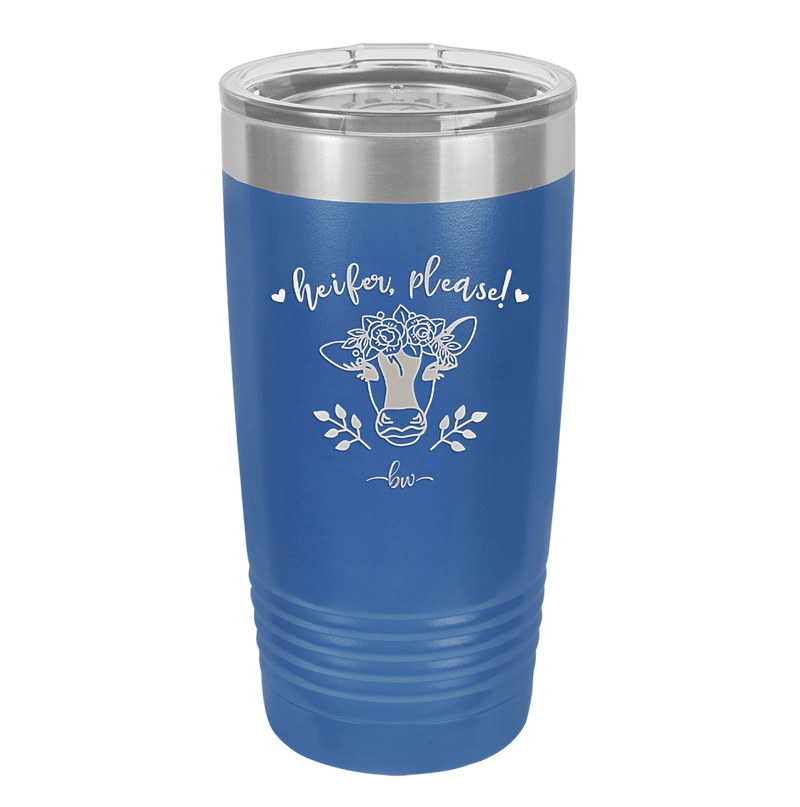 Heifer Please Floral - Laser Engraved Stainless Steel Drinkware - 1507 -