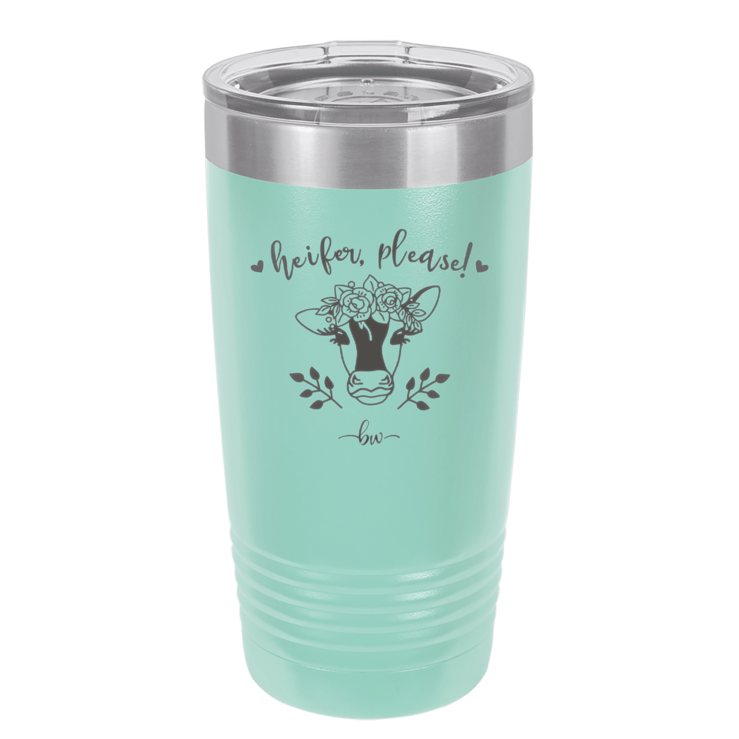 Heifer Please Floral - Laser Engraved Stainless Steel Drinkware - 1507 -
