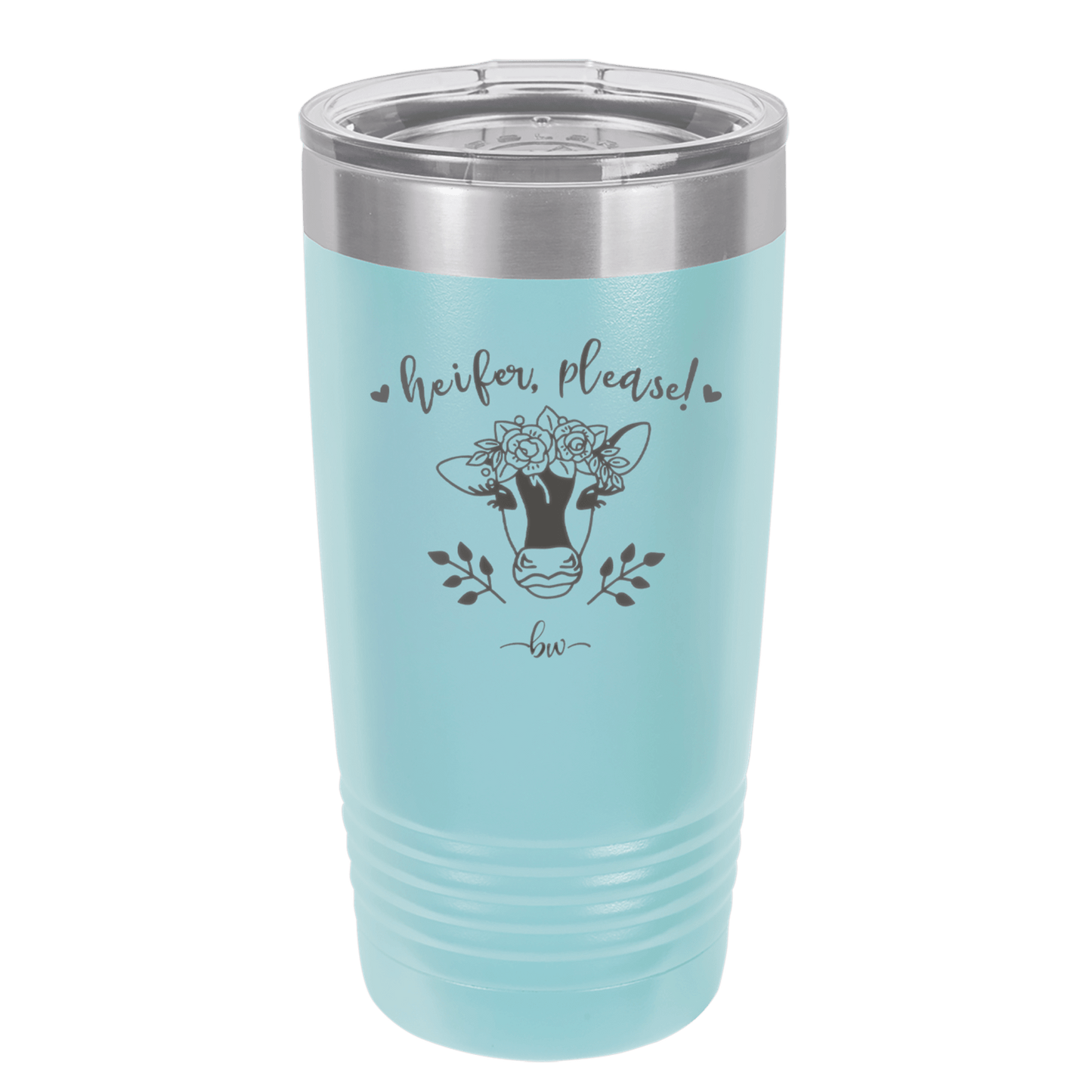 Heifer Please Floral - Laser Engraved Stainless Steel Drinkware - 1507 -
