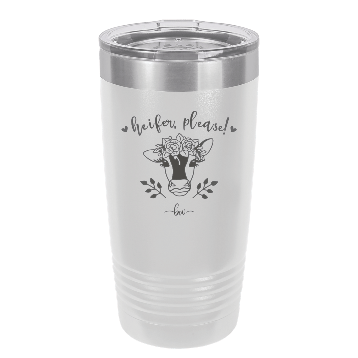 Heifer Please Floral - Laser Engraved Stainless Steel Drinkware - 1507 -