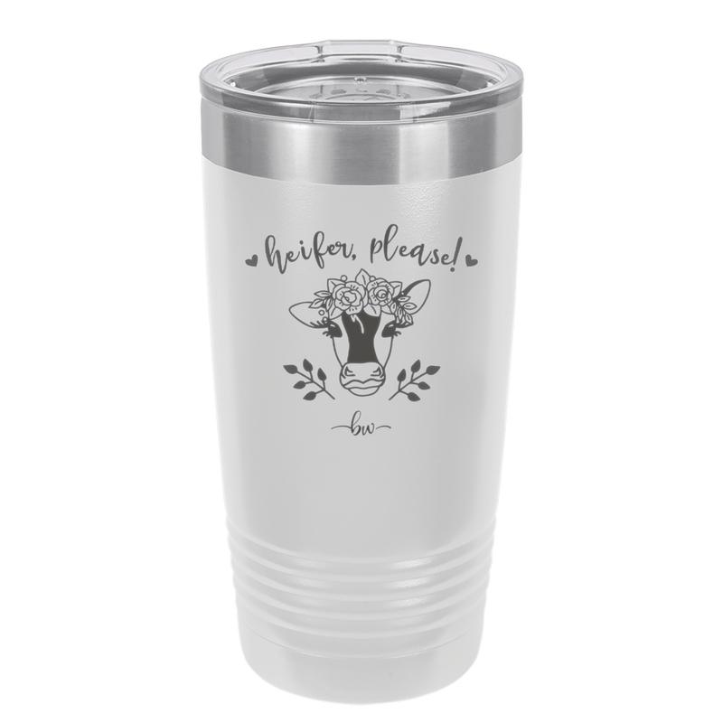 Heifer Please Floral - Laser Engraved Stainless Steel Drinkware - 1507 -