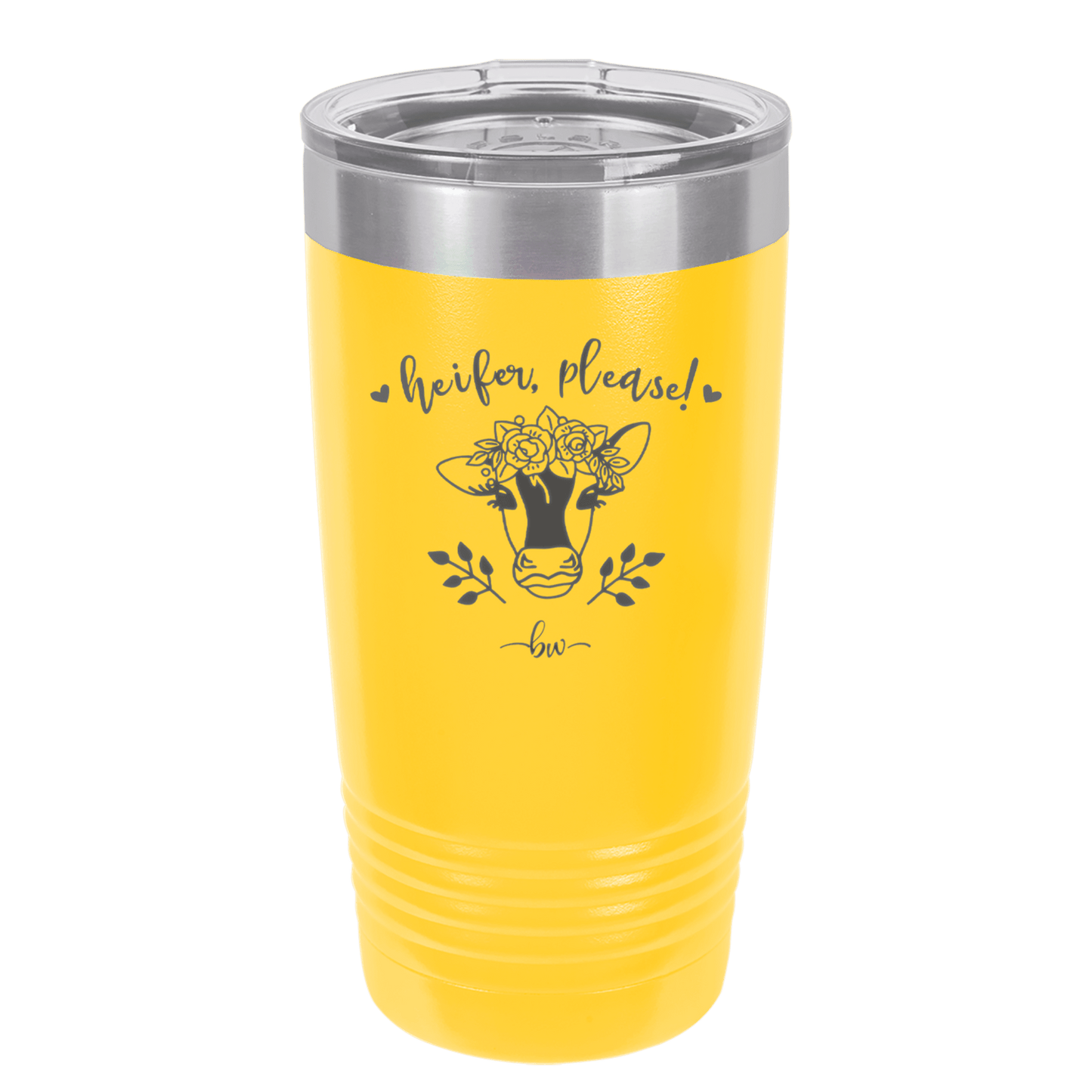 Heifer Please Floral - Laser Engraved Stainless Steel Drinkware - 1507 -