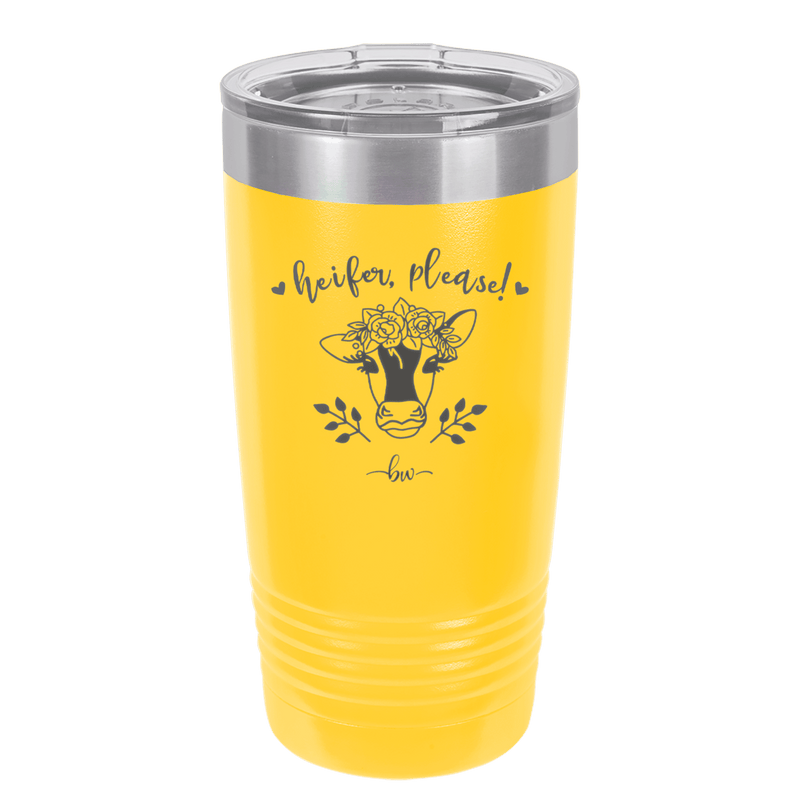 Heifer Please Floral - Laser Engraved Stainless Steel Drinkware - 1507 -