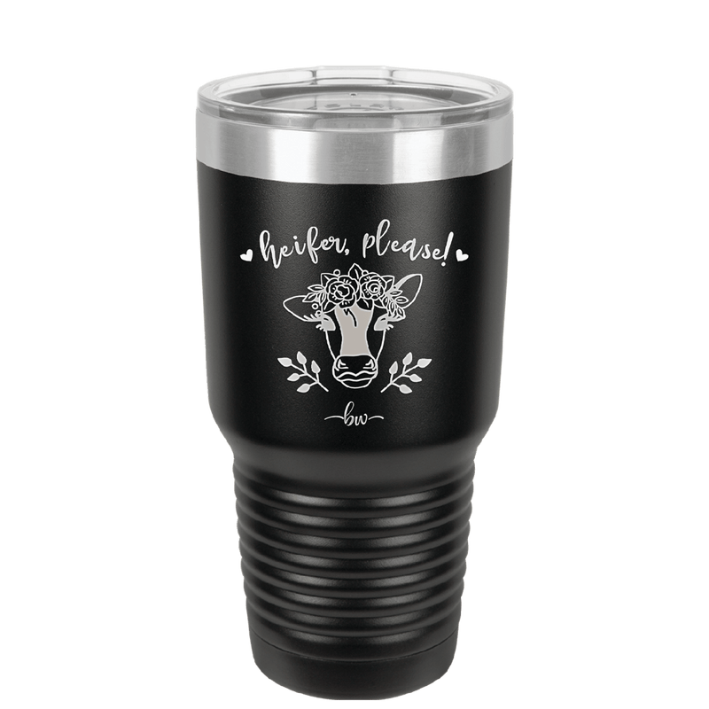 Heifer Please Floral - Laser Engraved Stainless Steel Drinkware - 1507 -