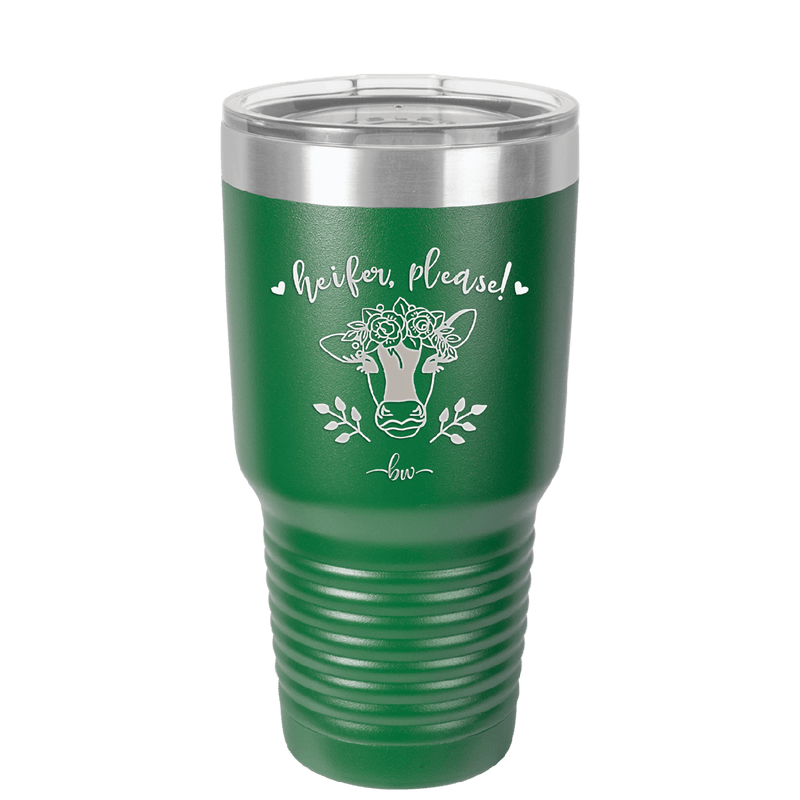 Heifer Please Floral - Laser Engraved Stainless Steel Drinkware - 1507 -