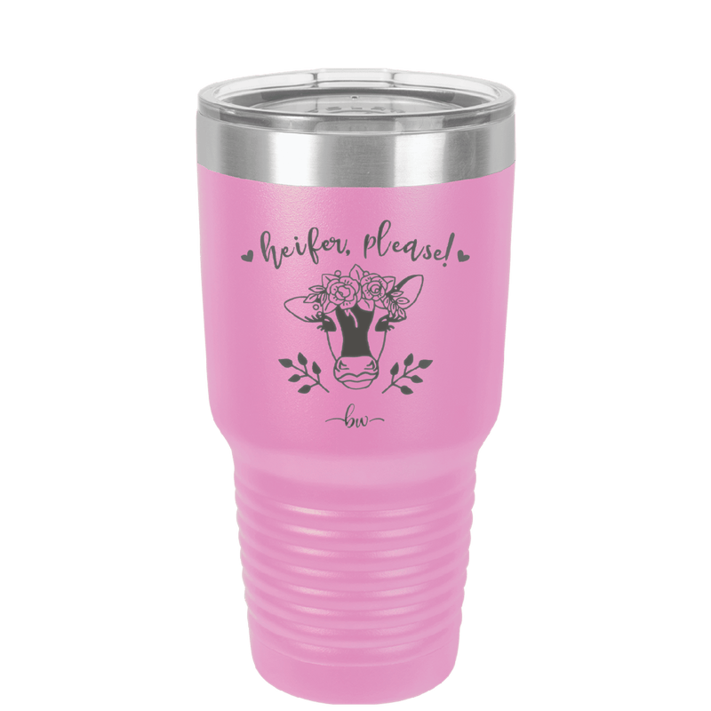Heifer Please Floral - Laser Engraved Stainless Steel Drinkware - 1507 -