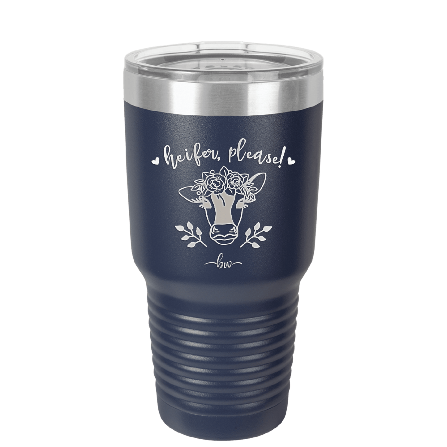 Heifer Please Floral - Laser Engraved Stainless Steel Drinkware - 1507 -