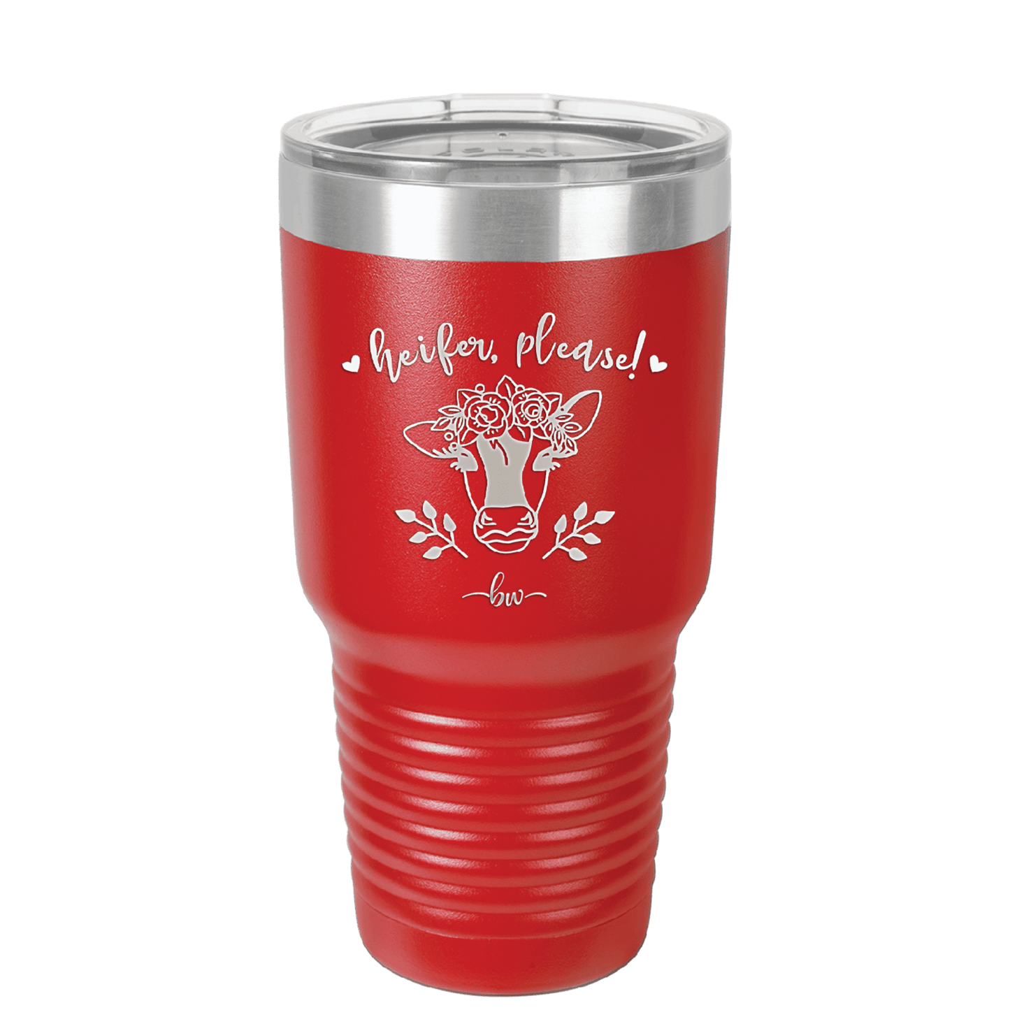 Heifer Please Floral - Laser Engraved Stainless Steel Drinkware - 1507 -