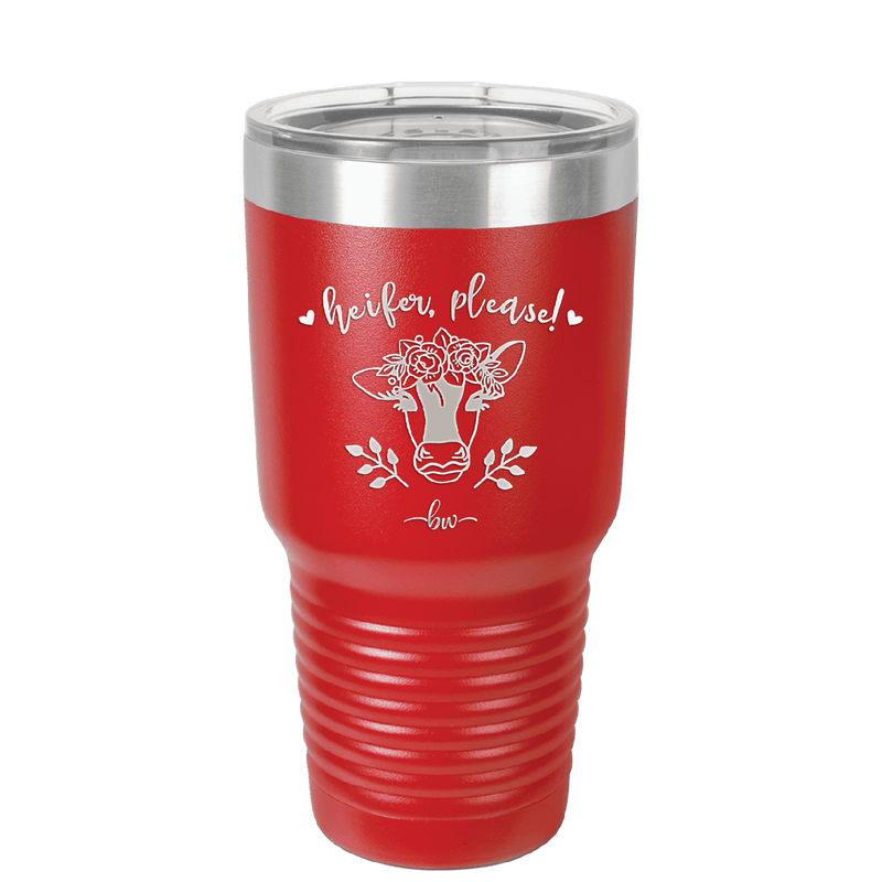 Heifer Please Floral - Laser Engraved Stainless Steel Drinkware - 1507 -