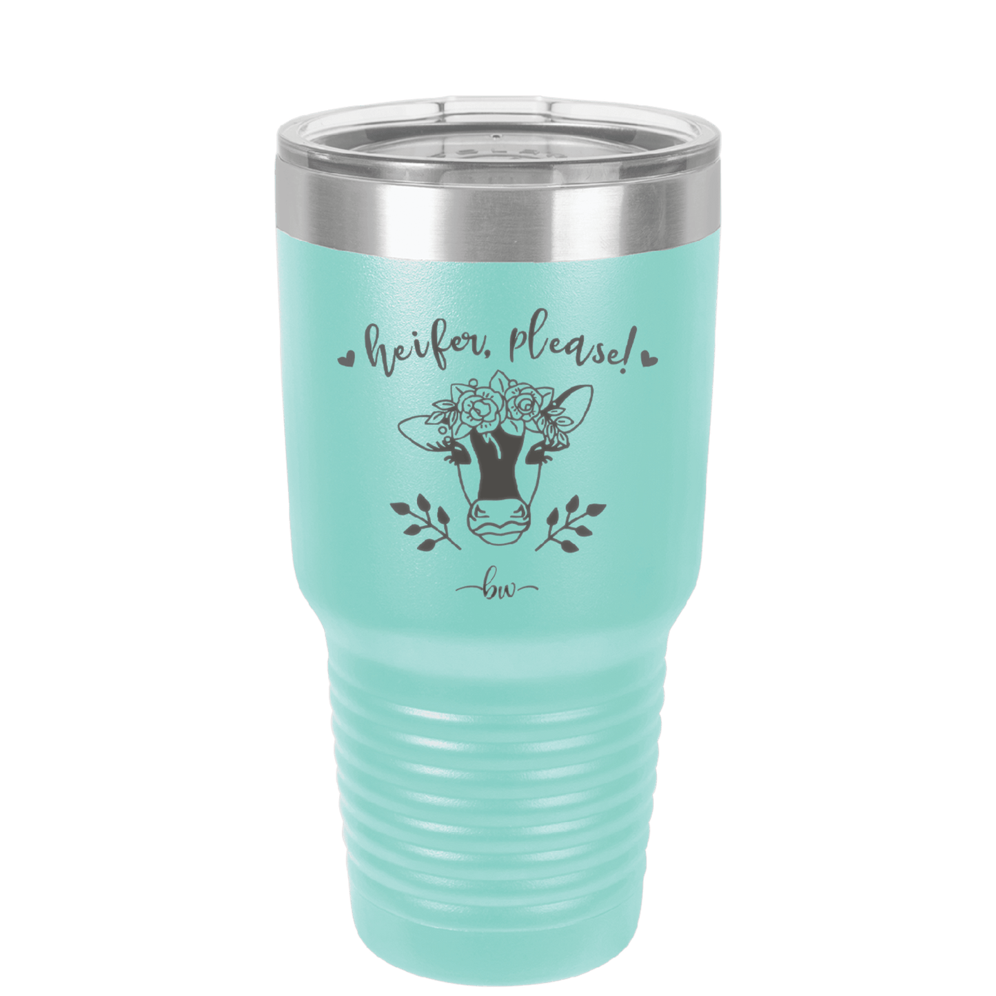 Heifer Please Floral - Laser Engraved Stainless Steel Drinkware - 1507 -