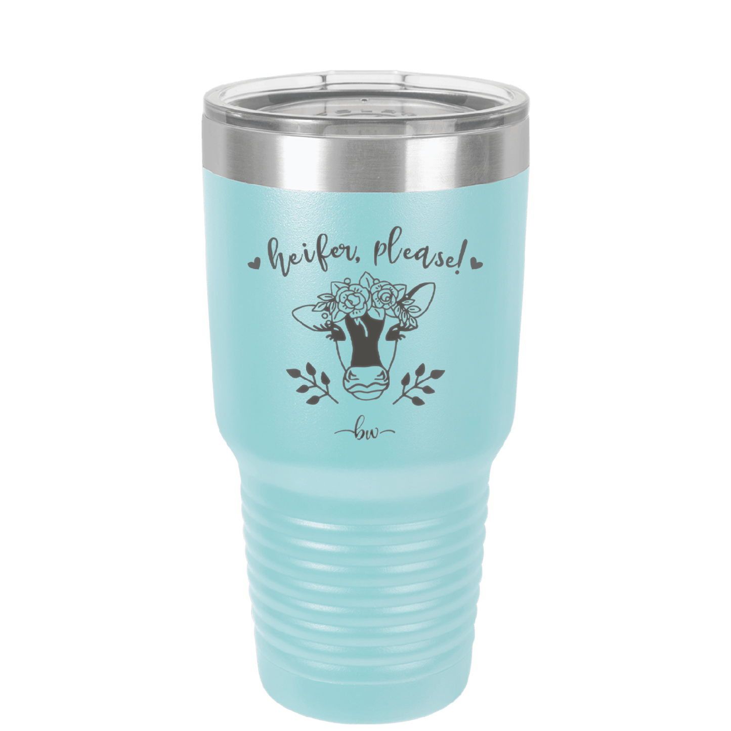 Heifer Please Floral - Laser Engraved Stainless Steel Drinkware - 1507 -