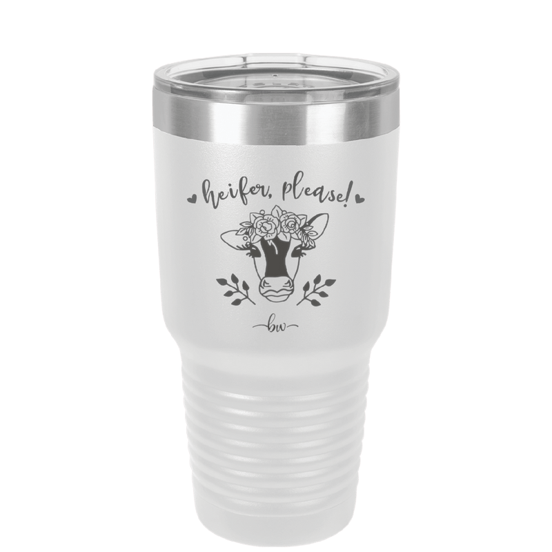 Heifer Please Floral - Laser Engraved Stainless Steel Drinkware - 1507 -
