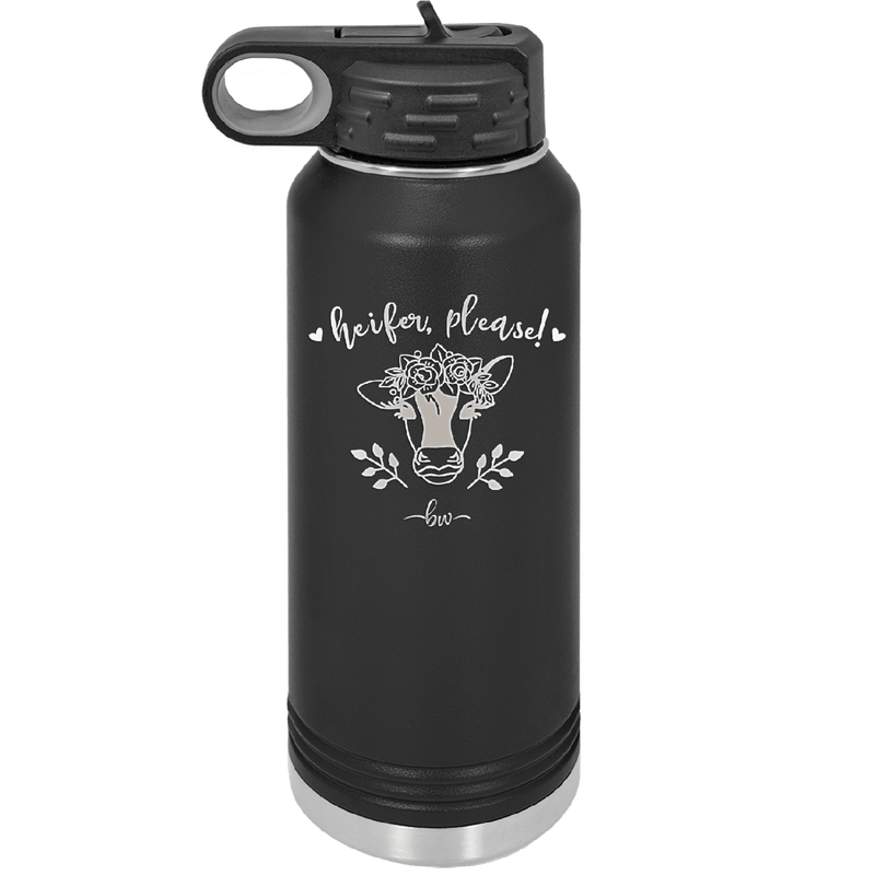 Heifer Please Floral - Laser Engraved Stainless Steel Drinkware - 1507 -