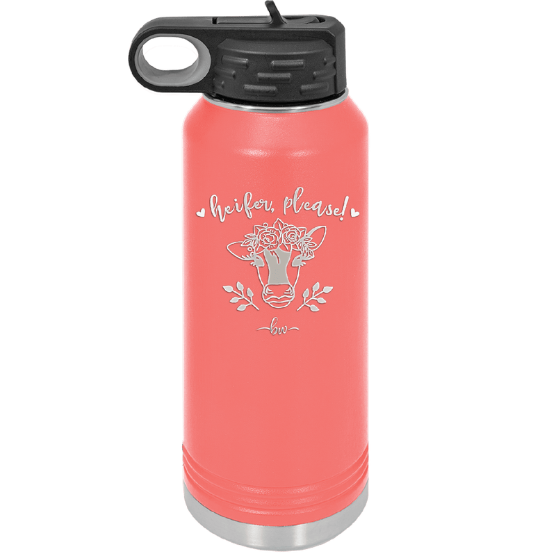 Heifer Please Floral - Laser Engraved Stainless Steel Drinkware - 1507 -