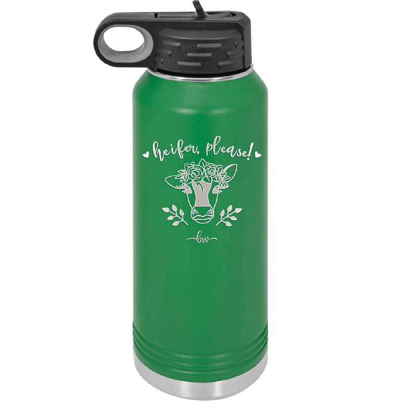 Heifer Please Floral - Laser Engraved Stainless Steel Drinkware - 1507 -