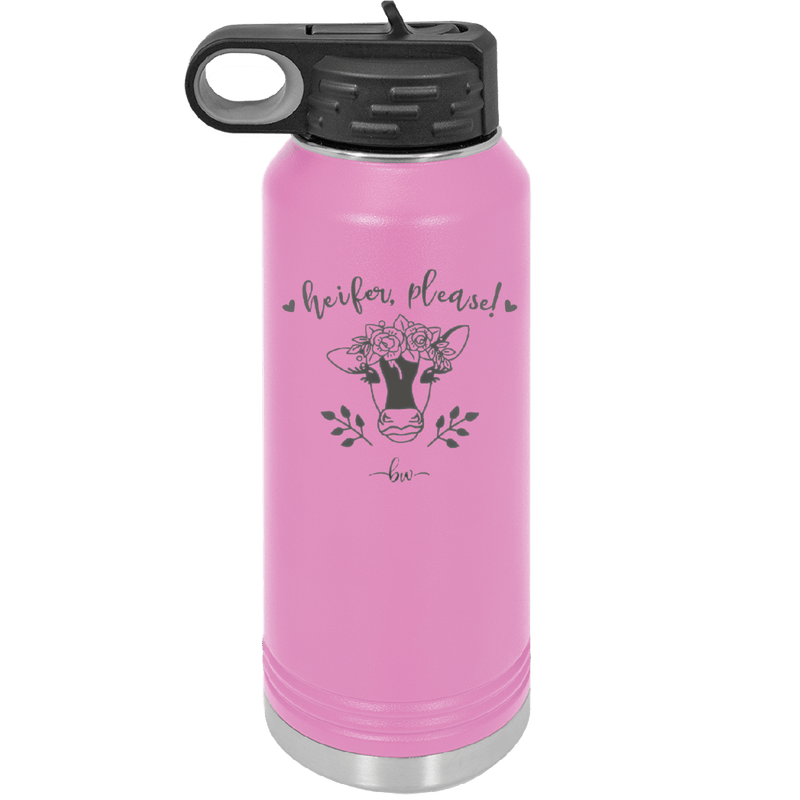 Heifer Please Floral - Laser Engraved Stainless Steel Drinkware - 1507 -