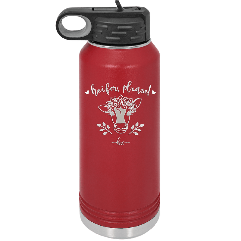 Heifer Please Floral - Laser Engraved Stainless Steel Drinkware - 1507 -