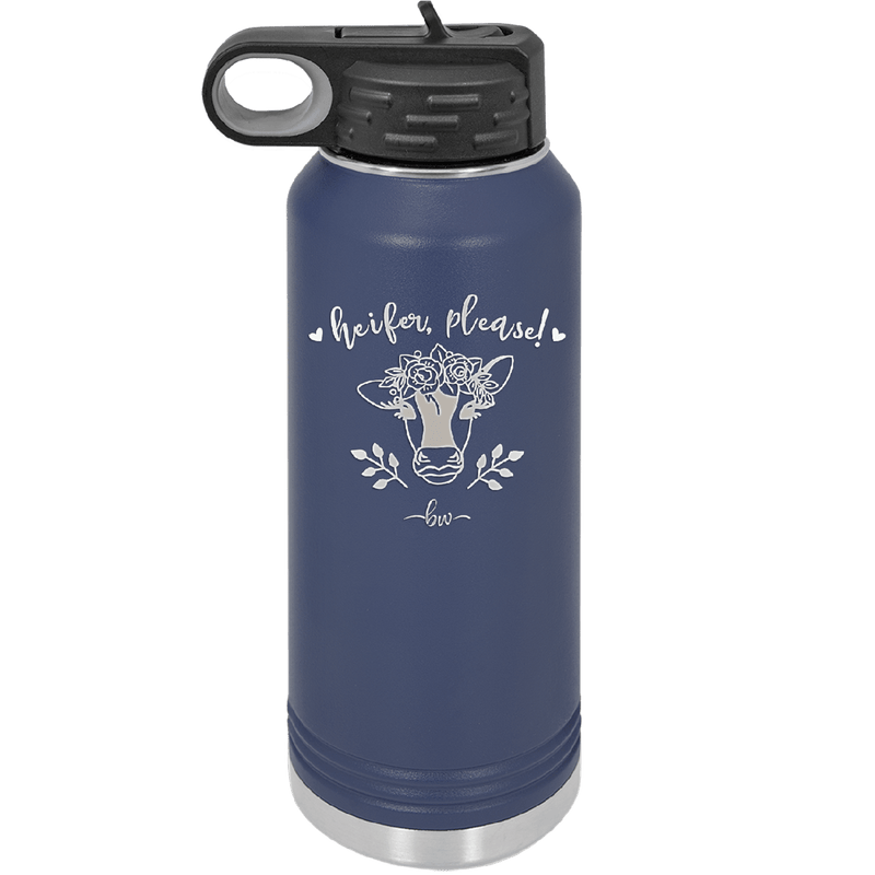 Heifer Please Floral - Laser Engraved Stainless Steel Drinkware - 1507 -