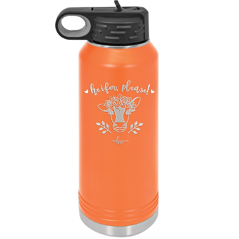 Heifer Please Floral - Laser Engraved Stainless Steel Drinkware - 1507 -
