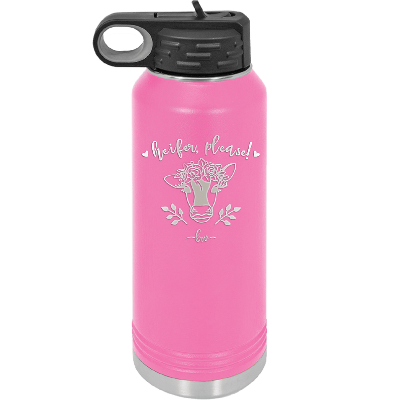 Heifer Please Floral - Laser Engraved Stainless Steel Drinkware - 1507 -