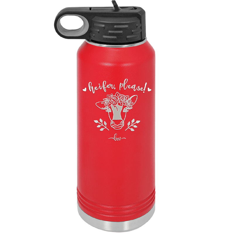 Heifer Please Floral - Laser Engraved Stainless Steel Drinkware - 1507 -