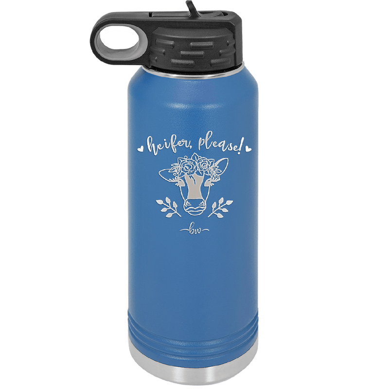 Heifer Please Floral - Laser Engraved Stainless Steel Drinkware - 1507 -