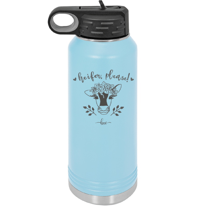 Heifer Please Floral - Laser Engraved Stainless Steel Drinkware - 1507 -