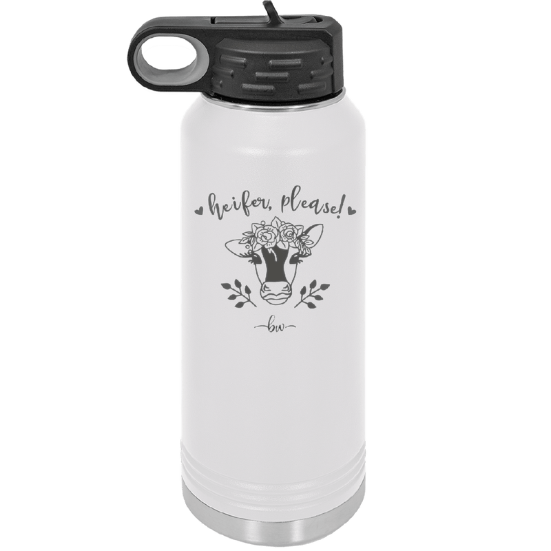 Heifer Please Floral - Laser Engraved Stainless Steel Drinkware - 1507 -