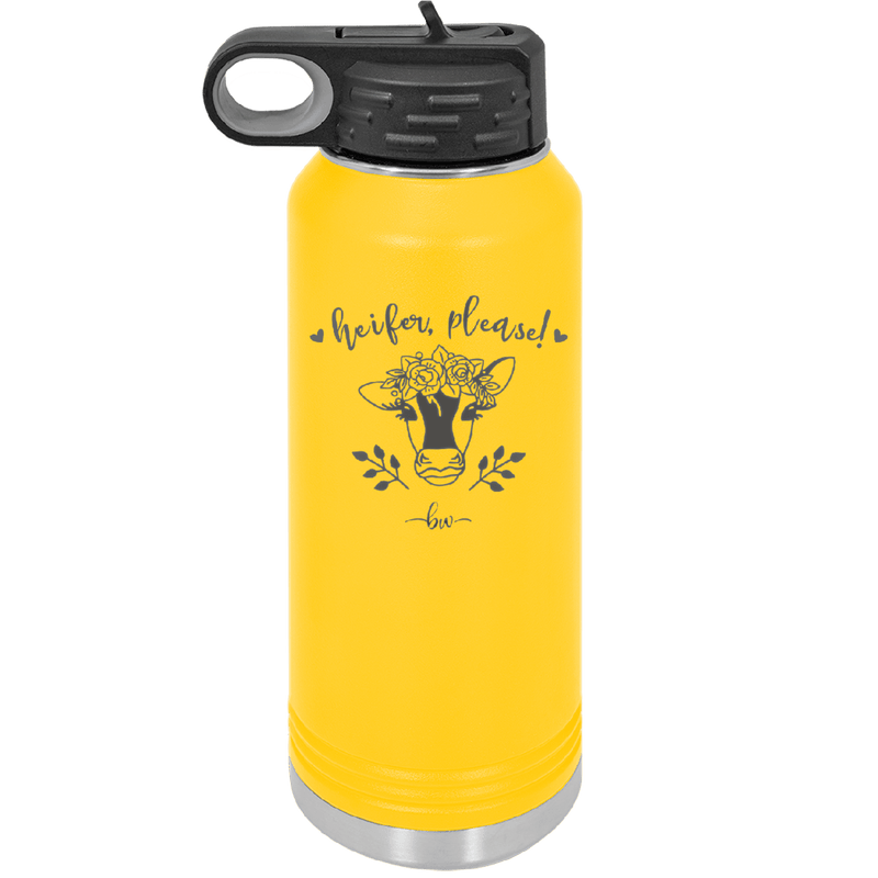 Heifer Please Floral - Laser Engraved Stainless Steel Drinkware - 1507 -