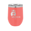 Breast Cancer Warrior Woman With Bow - Laser Engraved Stainless Steel Drinkware - 1519 -