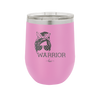 Breast Cancer Warrior Woman With Bow - Laser Engraved Stainless Steel Drinkware - 1519 -